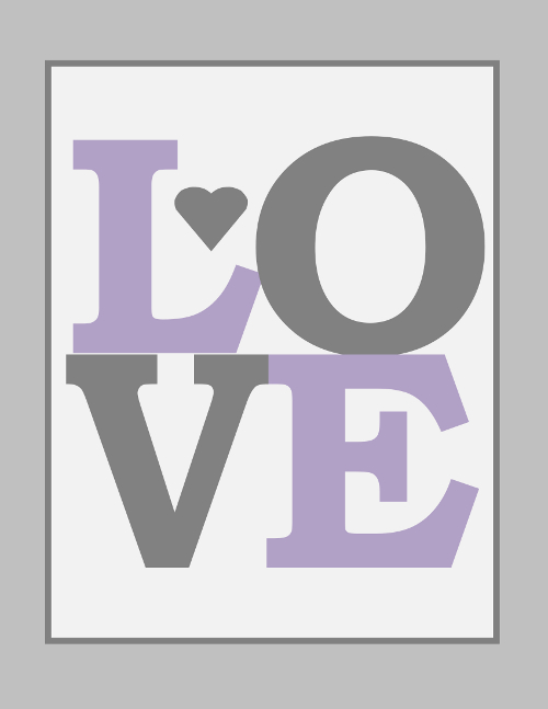 Love Nursery Print in Purple