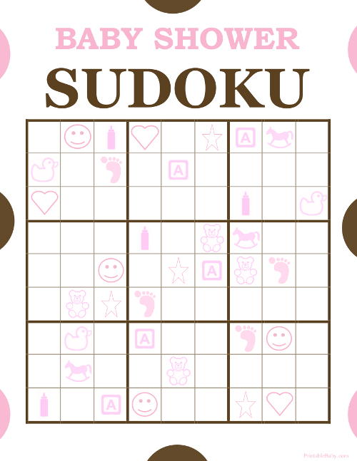 Printable Baby Shower Sudoku Game